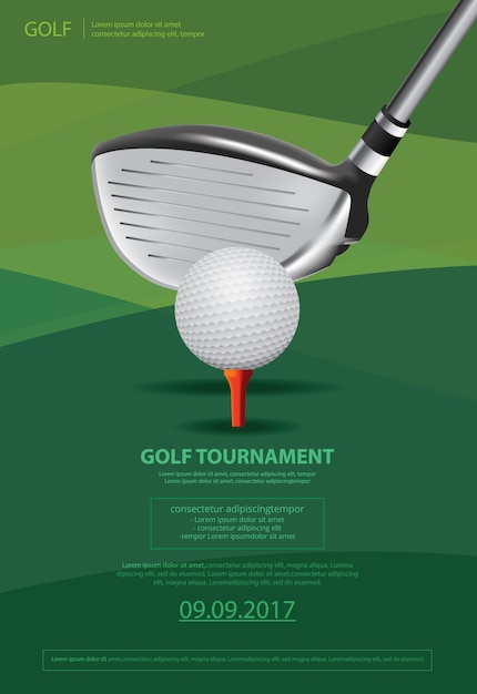 Vector poster golf championship vector illustration