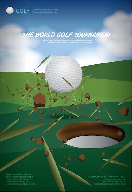 Постер чемпионата по гольфу векторной иллюстрации