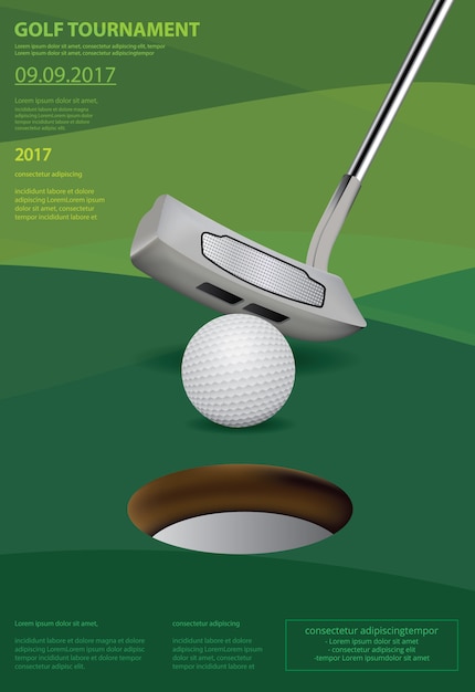 Poster golf vectorillustratie