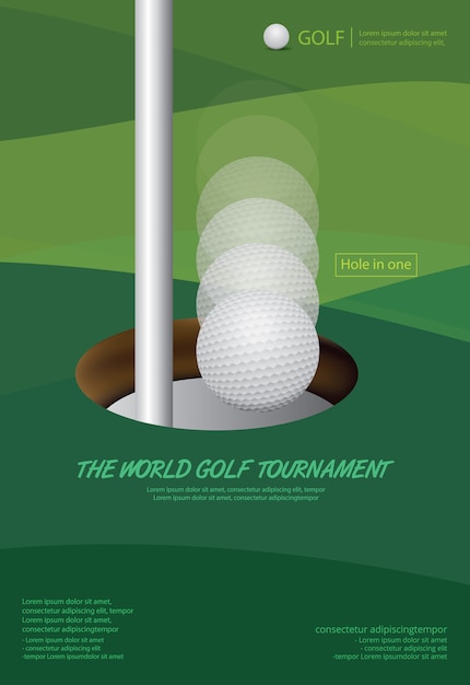 Poster golf vectorillustratie