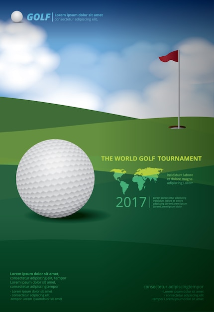 Poster Golftoernooi kampioenschap illustratie