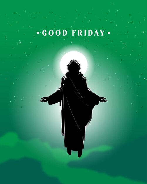 Vector a poster for good friday with three crosses on the top.