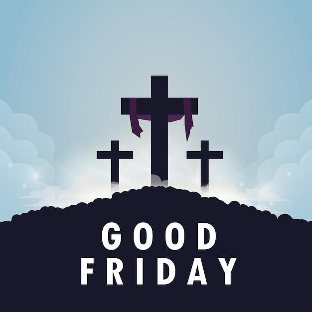 A poster for good friday with the words good friday on it.