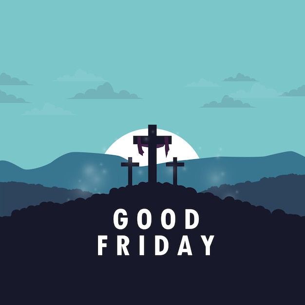 A poster for good friday with the words good friday on it.