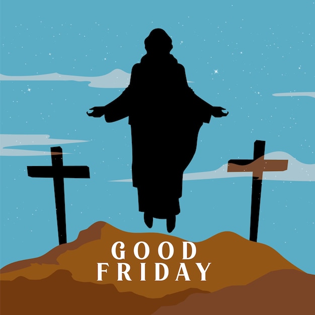 Vector a poster for good friday with the words good friday on it.