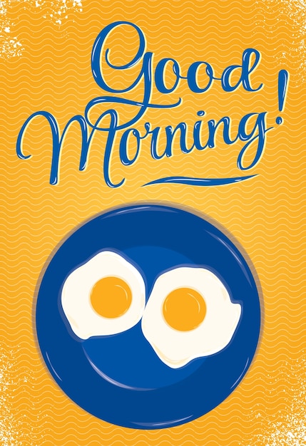 Vector poster good morning orange