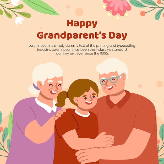A poster for grand grandparents day with a picture of grandparents day