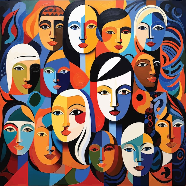 A poster of a group of women with different faces