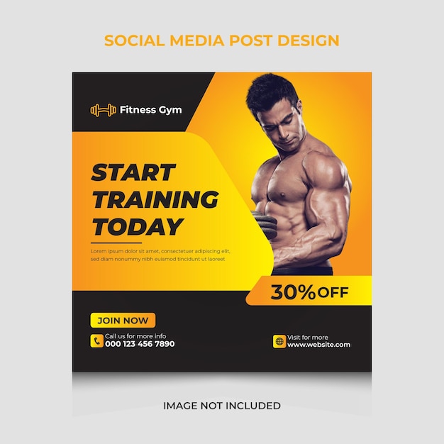 A poster for a gym that says start training today.