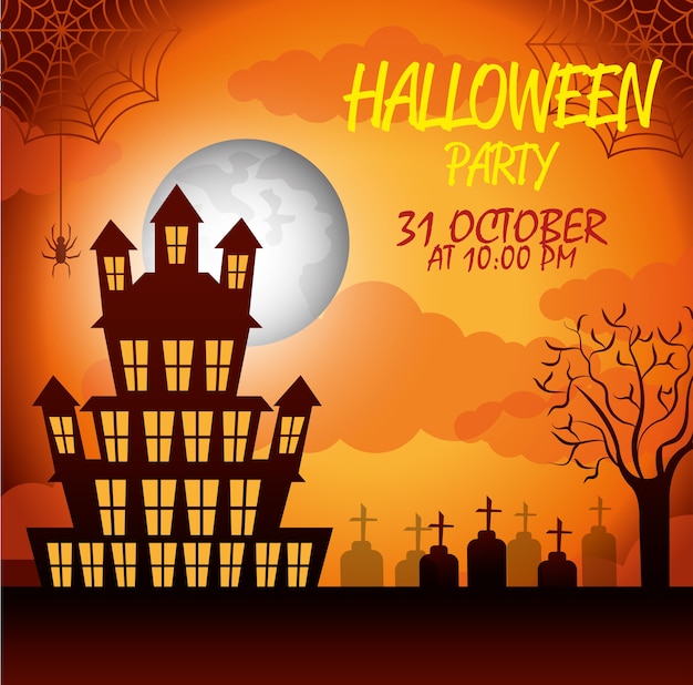 Vector poster halloween party