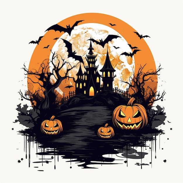 Vector a poster for a halloween with a pumpkin on it