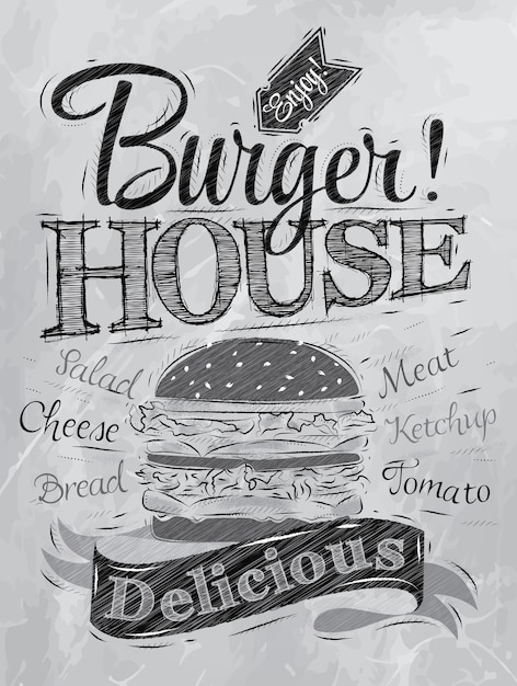 Poster hamburger huis kolen