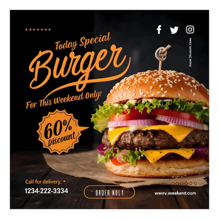 Vector a poster of a hamburger for special special