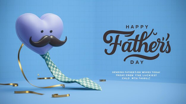 A poster for happy fathers day with a mustache on it