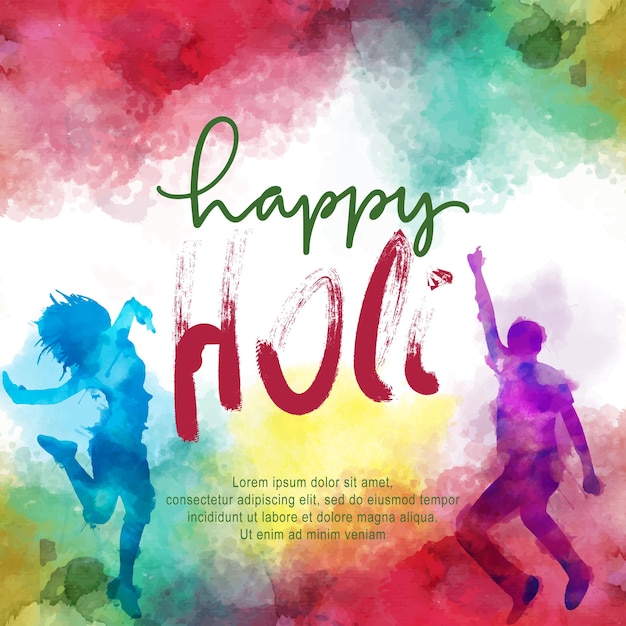 Vector a poster for a happy holi with the words happy greetings