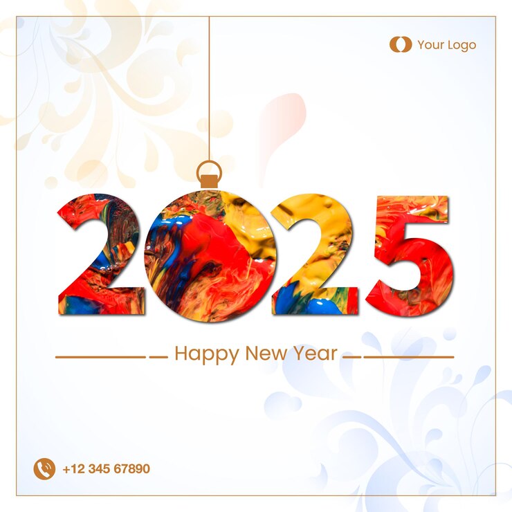 Vector a poster for happy new year with a colorful background and a colorful design