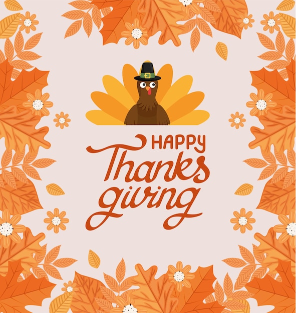 Vector poster of happy thanksgiving