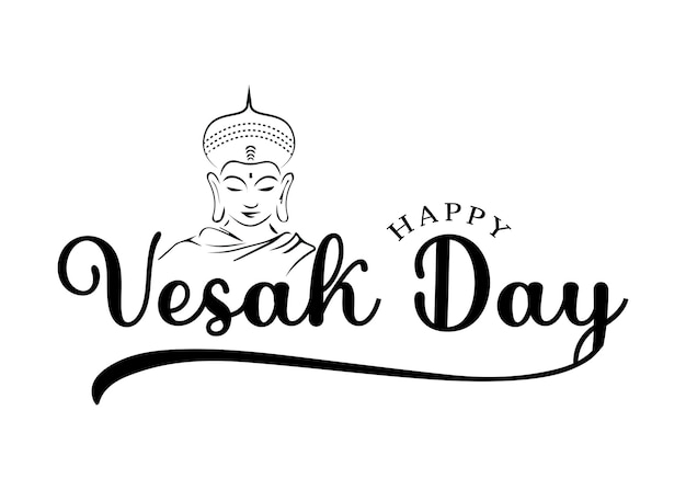 Poster for happy vesak day with a buddha vector