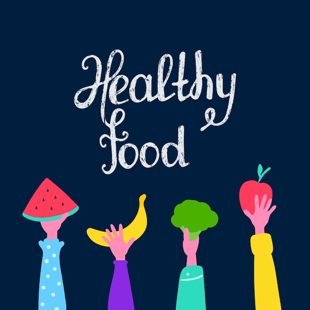 Vector poster healthy food