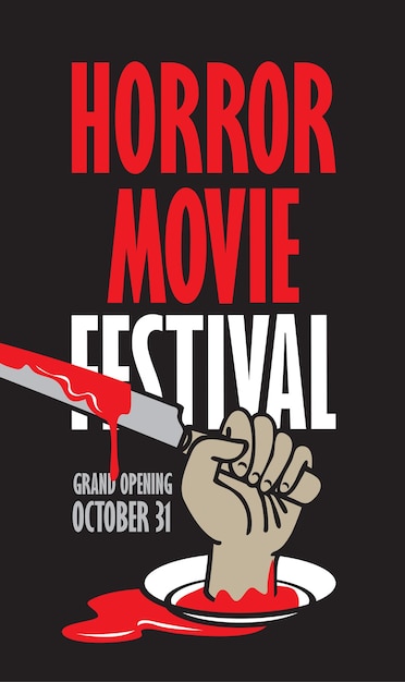 Vettore poster per il festival del cinema horror