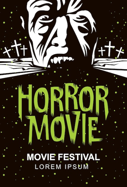 Vettore poster per il festival del cinema horror