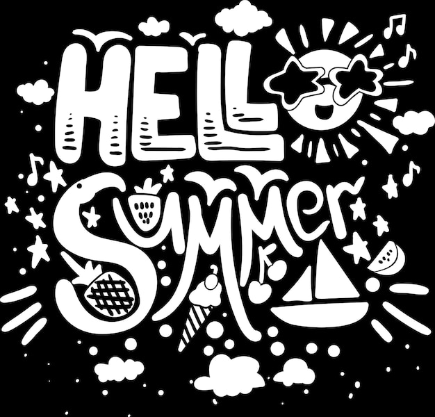 Poster Hot Hell Summer origineel handgetekend citaat