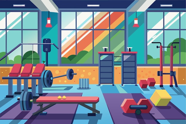 Vector a poster for a house with a gym and a gym