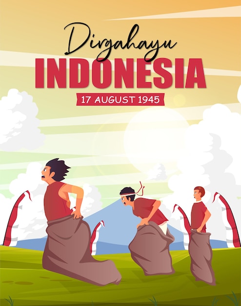 Poster illustration of Indonesian independence event