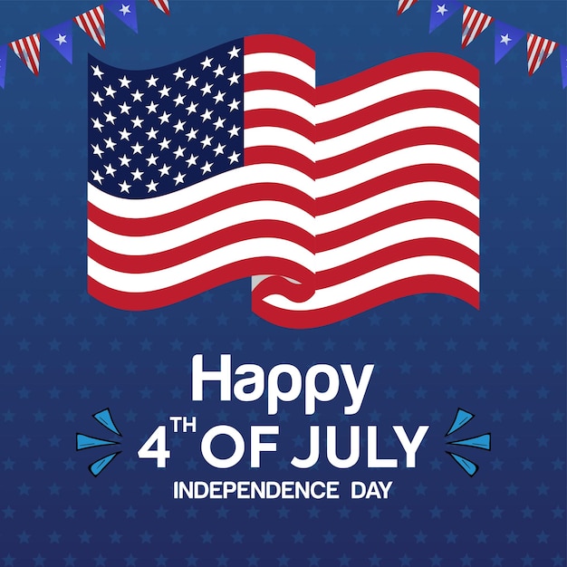 a poster for independence day of independence day with a blue background with a flag and flags