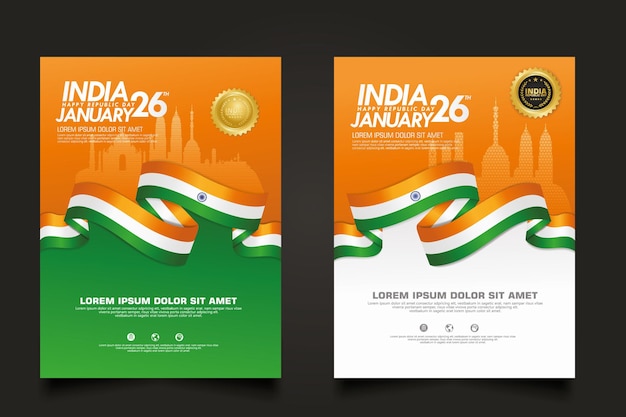 Poster india happy republic day-sjabloon instellen.