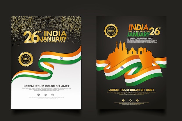 Poster india happy republic day-sjabloon instellen.