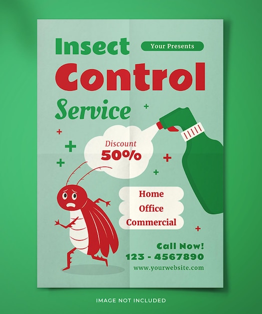 a poster for a insect service with a bug service service