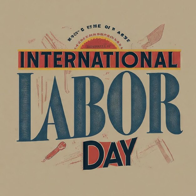 a poster for international day day day day with a red and blue background