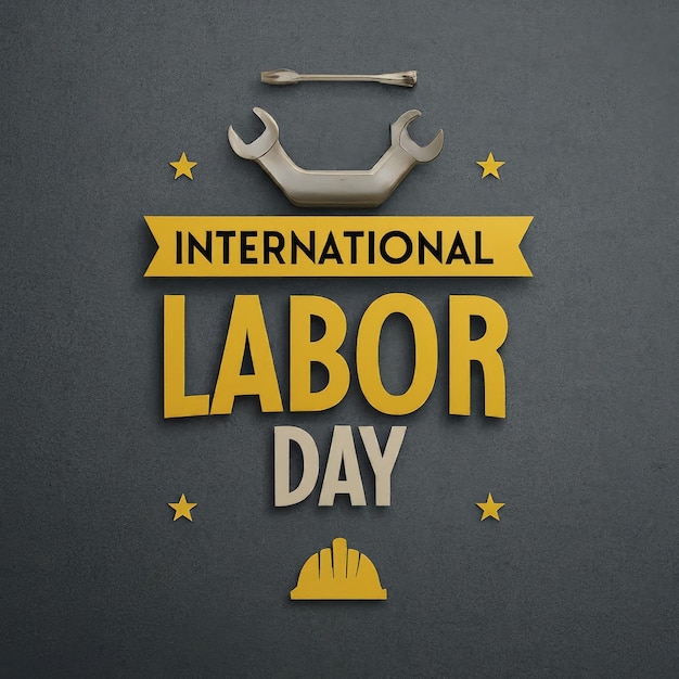 a poster for international day day is displayed on a gray background