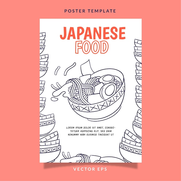 Poster of japanese food restaurant for print