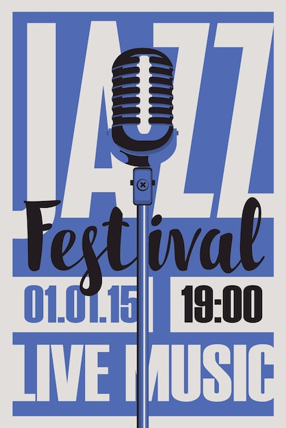 poster for jazz festival with microphone