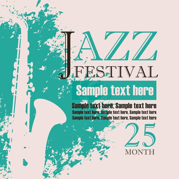 Vettore poster per il festival di musica jazz