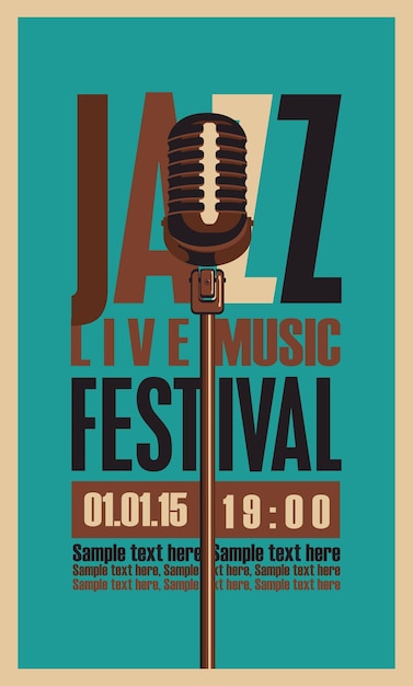 Vettore poster per il festival di musica jazz