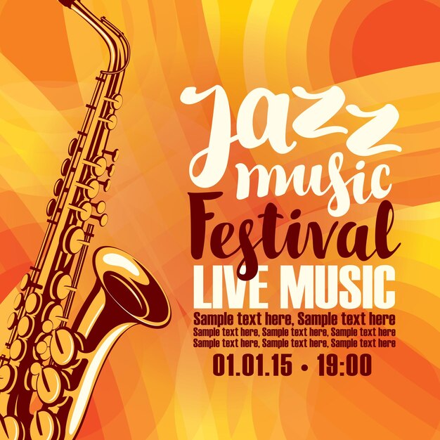 Vettore poster per il festival di musica jazz