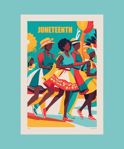 Vector a poster for juneteenth black history month