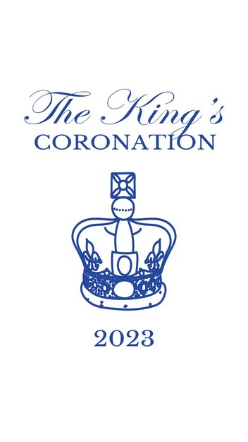 Poster for King Charles III Coronation with British flag vector illustration