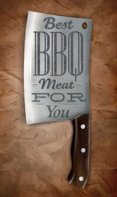 Vector poster knife bbq