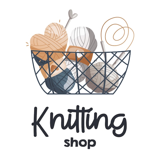 A poster for knitting shop that says " knitting shop ".