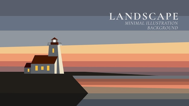 Vector a poster for land rover showing a lighthouse on the water.