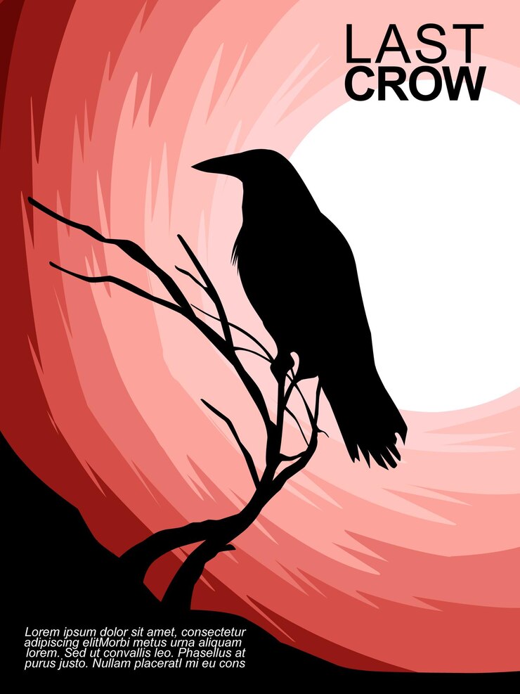 Vector poster last crow silhouette illustration