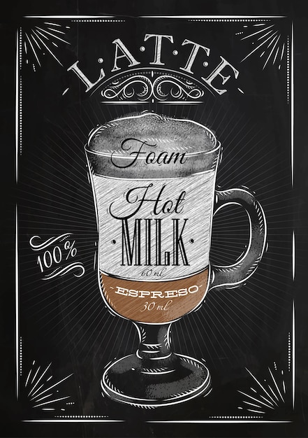 Vector poster latte krijt