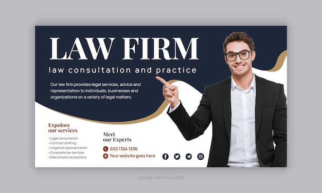 a poster for a law firms job and practice