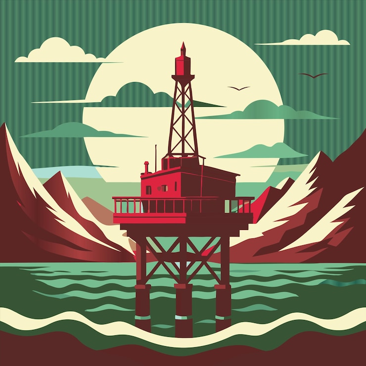 Vector a poster for a lighthouse with a picture of a lighthouse on it