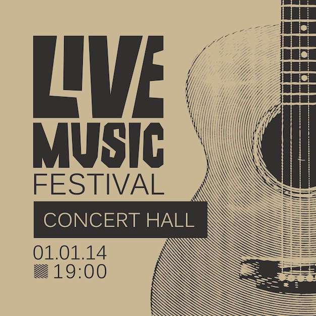 Vector poster for live music festival