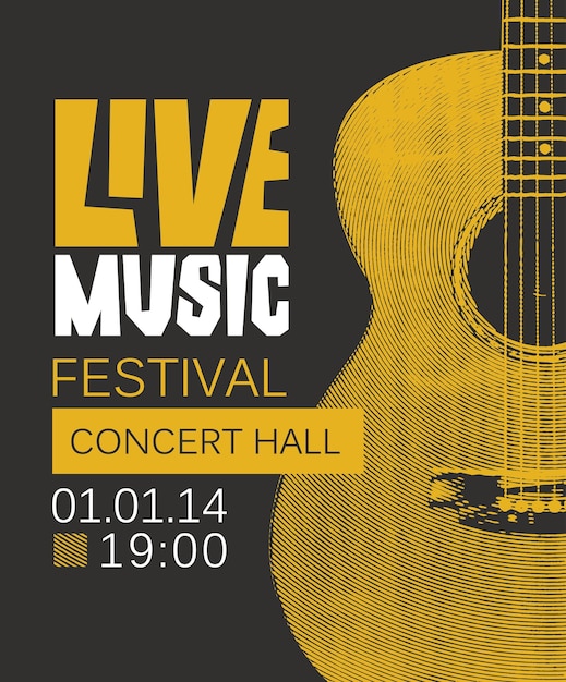 Vettore poster per festival di musica dal vivo